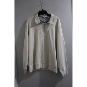 Theory Project Mens Terry Cotton Quarter Zip Pullover Sweatshirt‎ SIZE LARGE